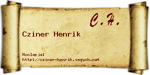 Cziner Henrik névjegykártya